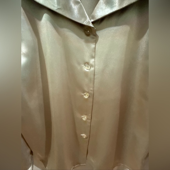 Conrad C Collection Ladies Gold Satin Blouse Size 12 $69 - Picture 5 of 12